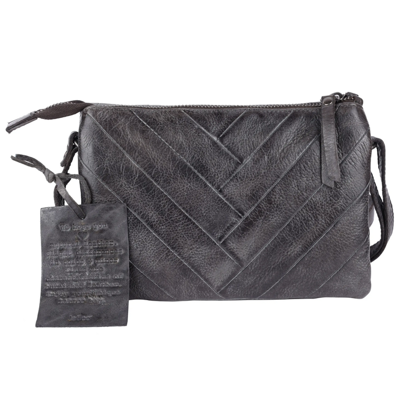 Lizzie Leather Cross-body with Herringbone Front