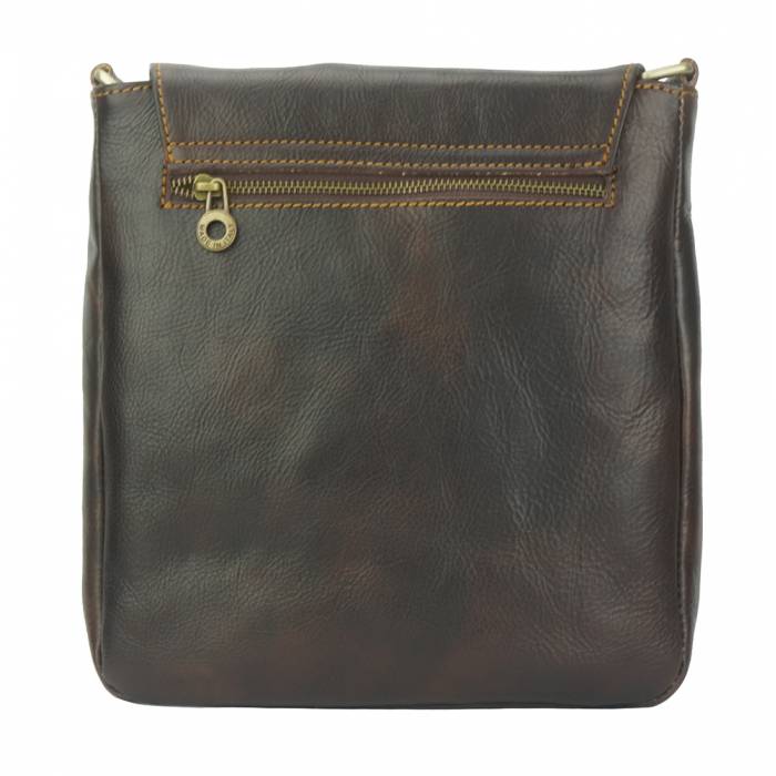 Compact Messenger Bag, Marbled Leather