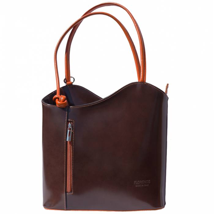 Convertible Handbag in Smooth Calf-Skin Leather