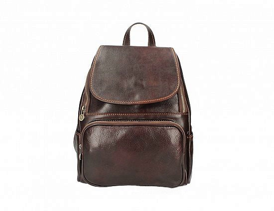 black or brown leather backpack Backpack, dark brown colour, genuine leather, large | VERA ITALY Rora