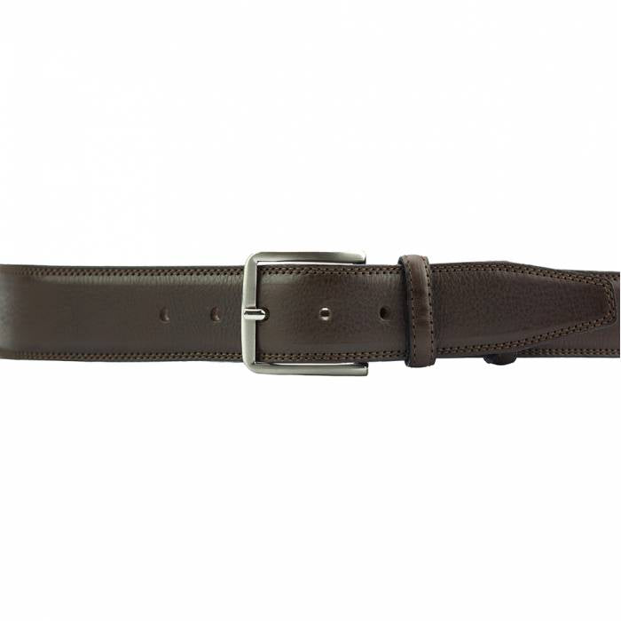 Italian Leather Dress Belt, Double Stitched, 1-1/4" wide
