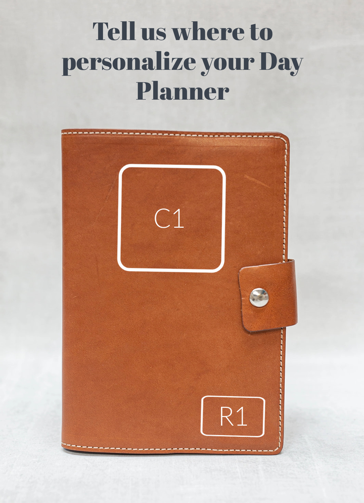 Leather Day Planner Cover with Calendar Insert