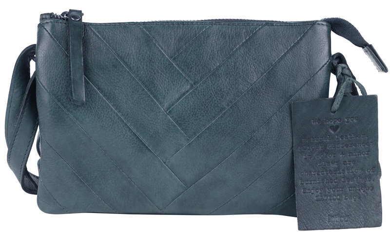 Lizzie Leather Cross-body with Herringbone Front