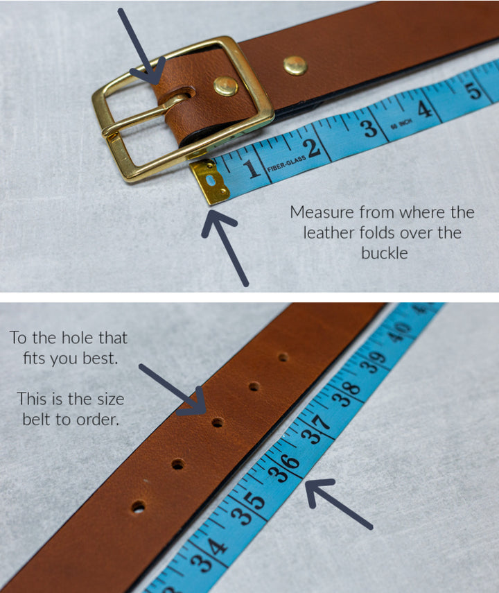 Water Buffalo Heavy-Duty Leather Belt, 1-1/2" wide, Square Buckle | Perfect for Concealed Carry