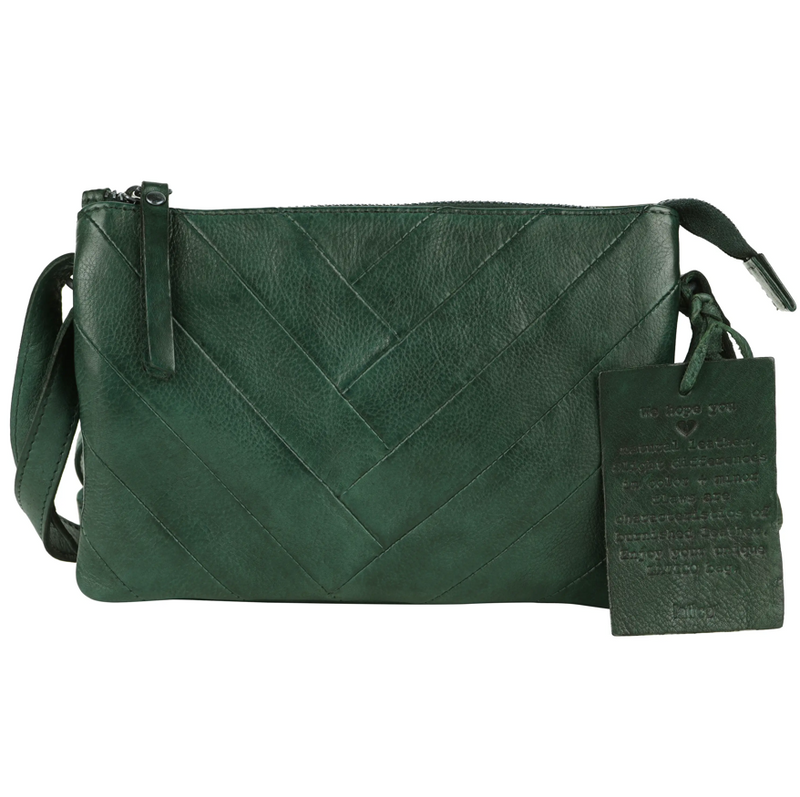 Lizzie Leather Cross-body with Herringbone Front