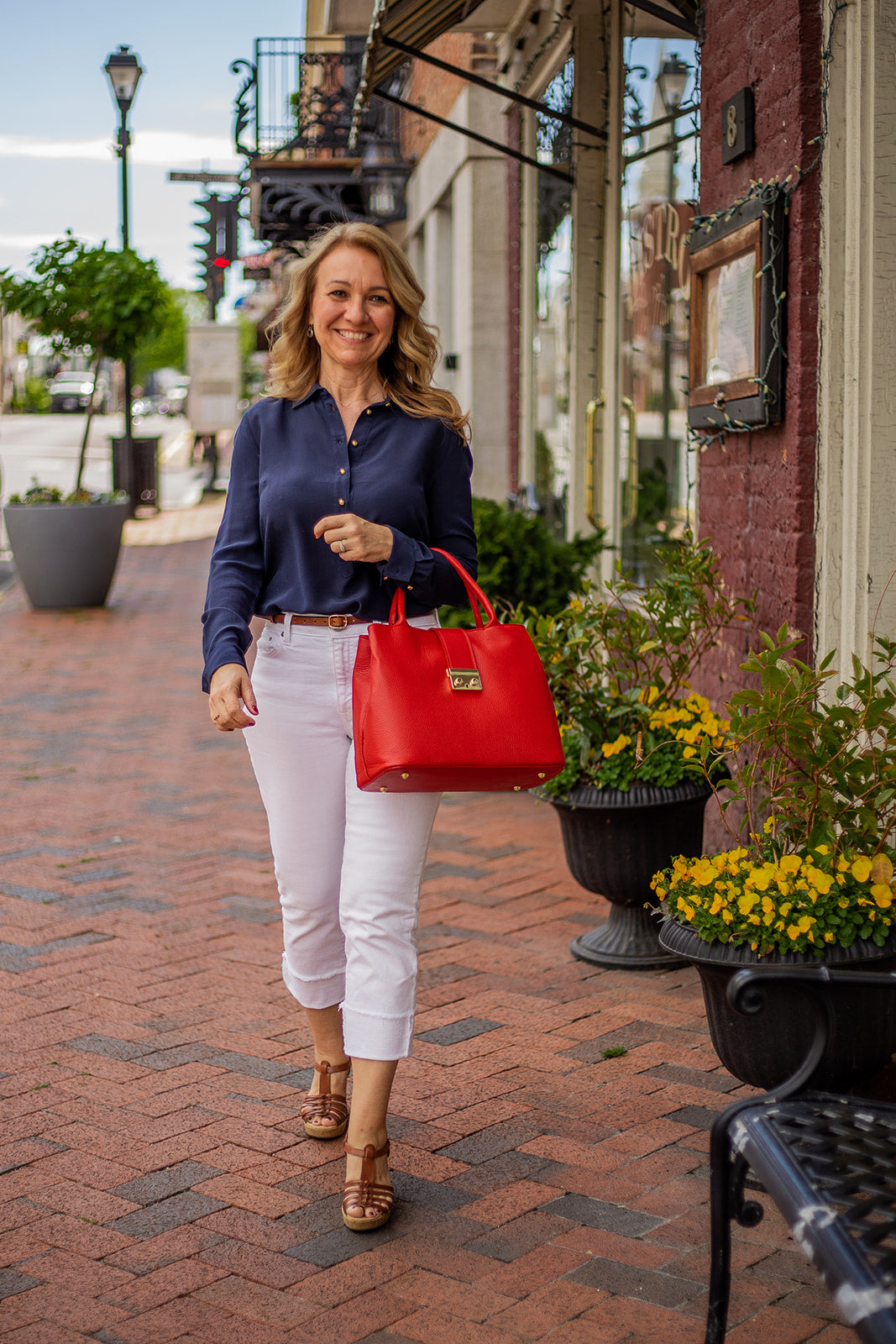 Timeless Tote with Latch Accent