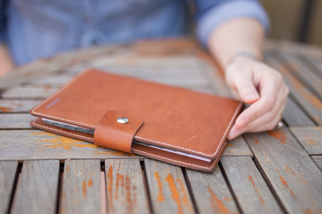 Leather Day Planner Cover with Calendar Insert