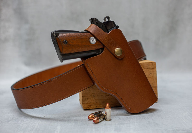 Water Buffalo Heavy-Duty Leather Belt, 1-1/2" wide, Square Buckle | Perfect for Concealed Carry