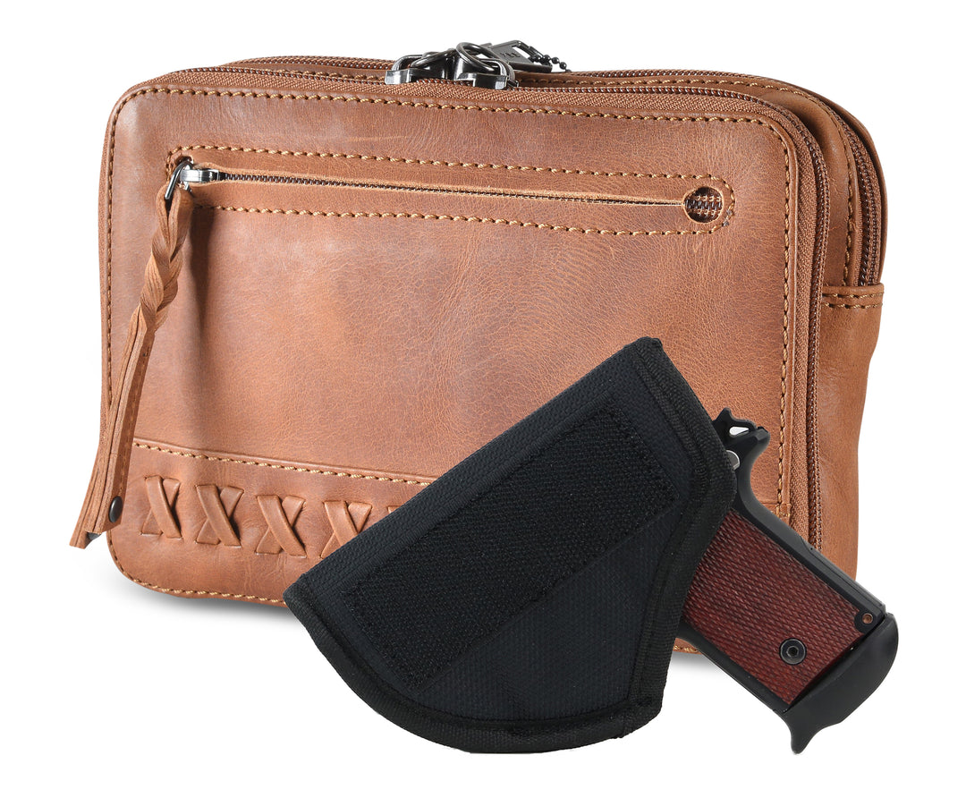 Style "Kailey" | Concealed Carry Leather Waist Pack with Holster| Full Grain Leather | By Lady Conceal