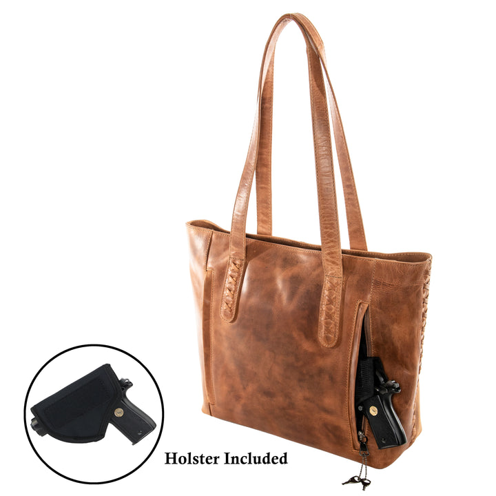 Norah | Concealed Carry Leather Tote, Shoulder Bag