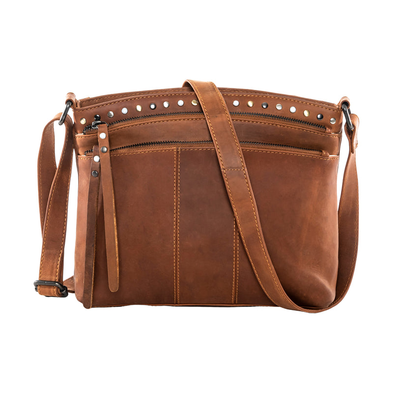 Brynn | Concealed Carry Arched Leather Crossbody or Shoulder Bag