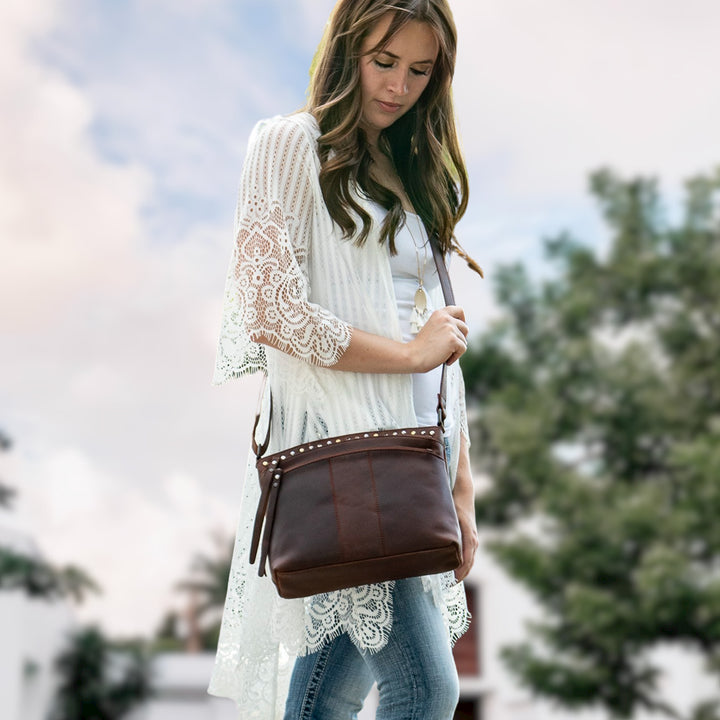 Brynn | Concealed Carry Arched Leather Crossbody or Shoulder Bag