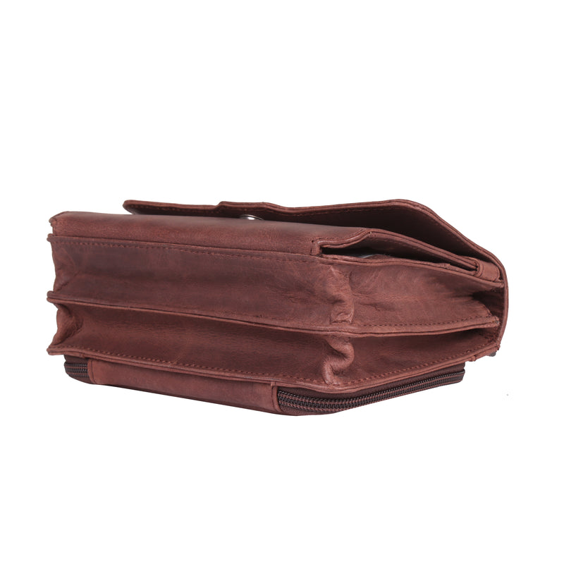 Style "Jolene" | Concealed Carry Crossbody/Shoulder Bag | Bottom View | Full Grain Leather | By Lady Conceal