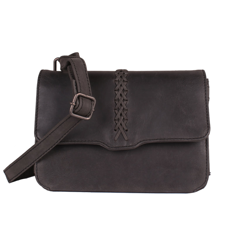 Style "Jolene" | Concealed Carry Crossbody/Shoulder Bag | Dusty Black Full Grain Leather | By Lady Conceal