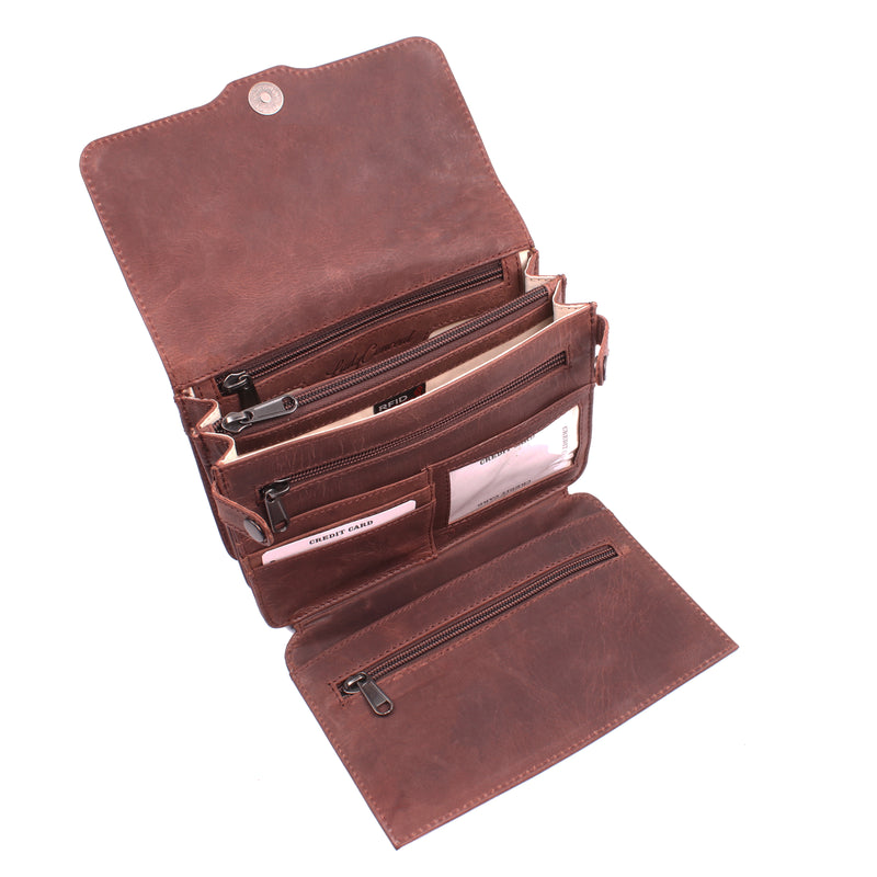 Style "Jolene" | Concealed Carry Crossbody/Shoulder Bag | RFID Wallet Organizer |Full Grain Leather | By Lady Conceal