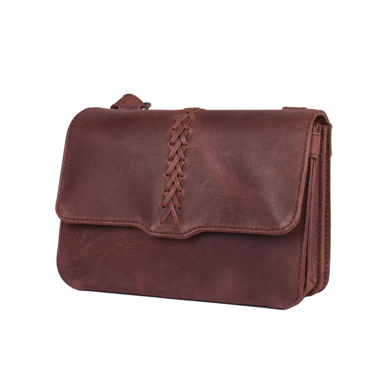 Style "Jolene" | Concealed Carry Crossbody/Shoulder Bag | Front Angled View | Full Grain Leather | By Lady Conceal