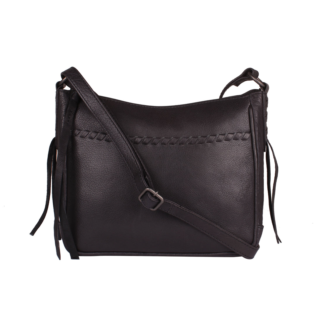 Style "Callie" | Concealed Carry Crossbody Shoulder Bag | Black Genuine Leather | By Lady Conceal