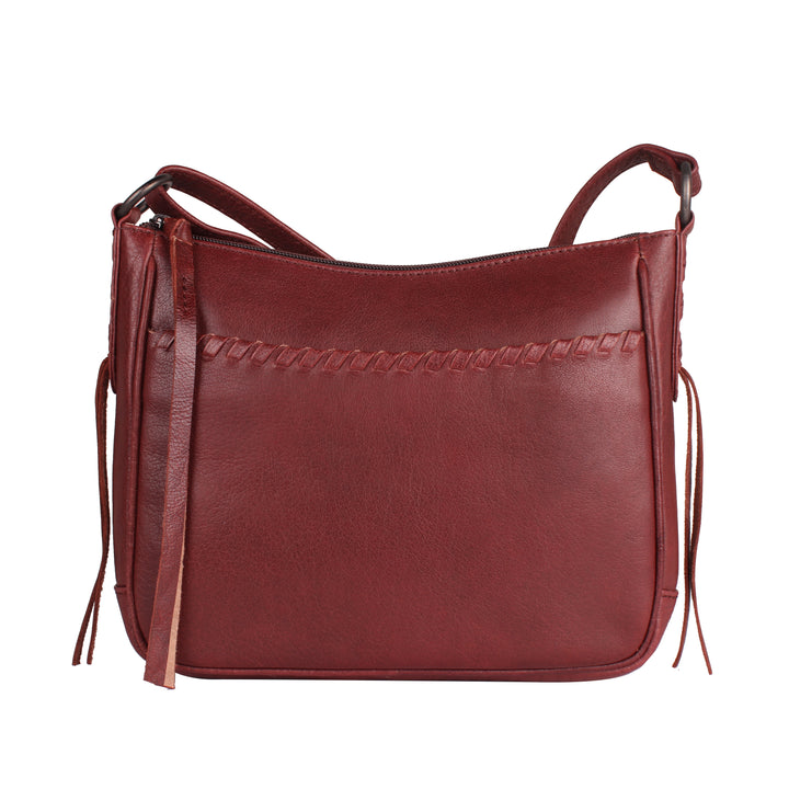 Style "Callie" | Concealed Carry Crossbody Shoulder Bag | Mahogany Genuine Leather | By Lady Conceal