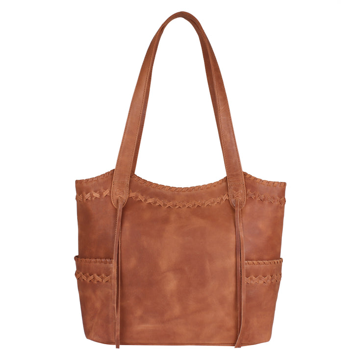 Style "Kendall" | Concealed Carry Tote/Shoulder Bag/Crossbody | Cognac - Full Grain Leather | By Lady Conceal