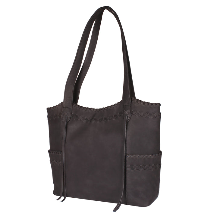 Style "Kendall" | Concealed Carry Tote/Shoulder Bag/Crossbody | Side View | Full Grain Leather | By Lady Conceal