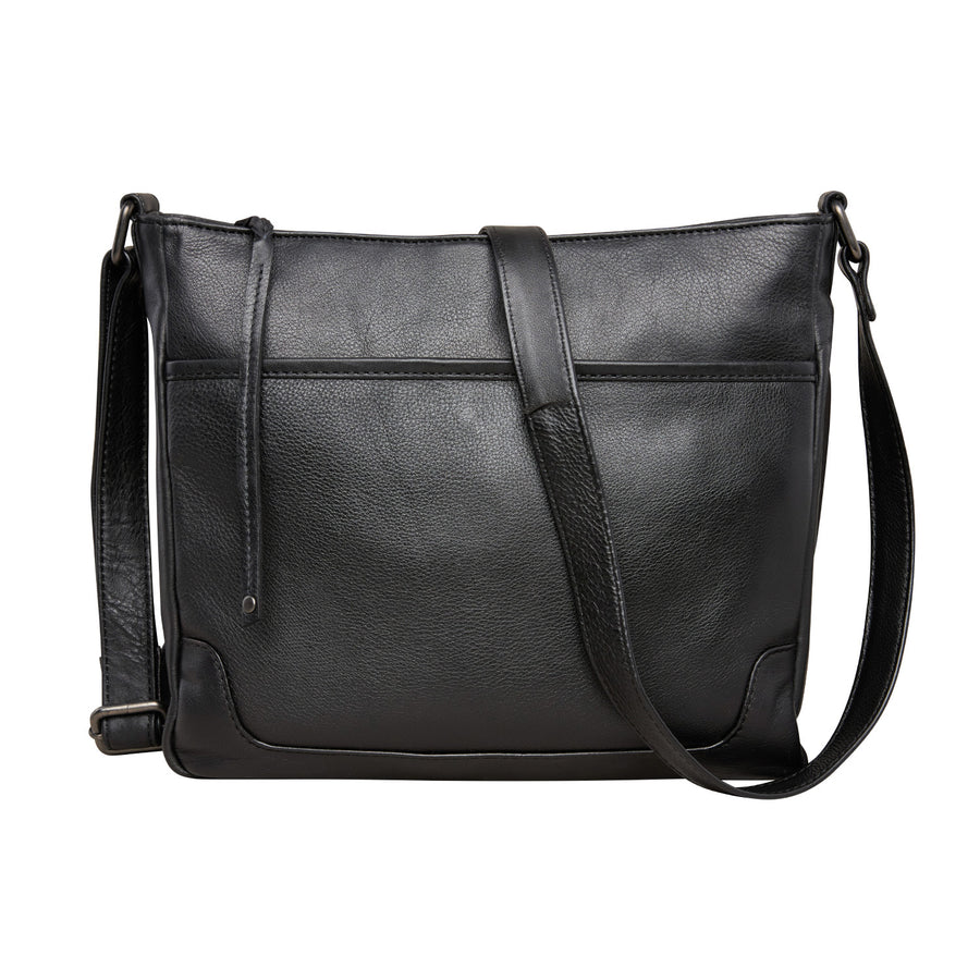Style "Lydia" | Concealed Carry Crossbody/Shoulder Bag | Black - Full Grain Leather | By Lady Conceal