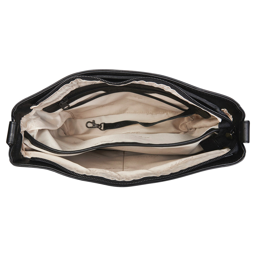 Style "Lydia" | Concealed Carry Crossbody/Shoulder Bag | Interior View | Full Grain Leather | By Lady Conceal