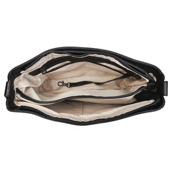 Style "Lydia" | Concealed Carry Crossbody/Shoulder Bag | Interior View | Full Grain Leather | By Lady Conceal
