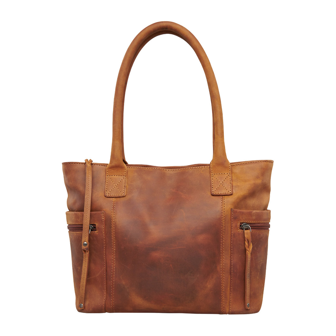 Style "Emerson" | Concealed Carry Tote/Shoulder Bag/Crossbody | Cognac Full Grain Leather | By Lady Conceal