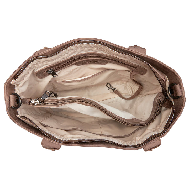 Style "Emerson" | Concealed Carry Tote/Shoulder Bag/Crossbody | Full Grain Leather - Inside View | By Lady Conceal