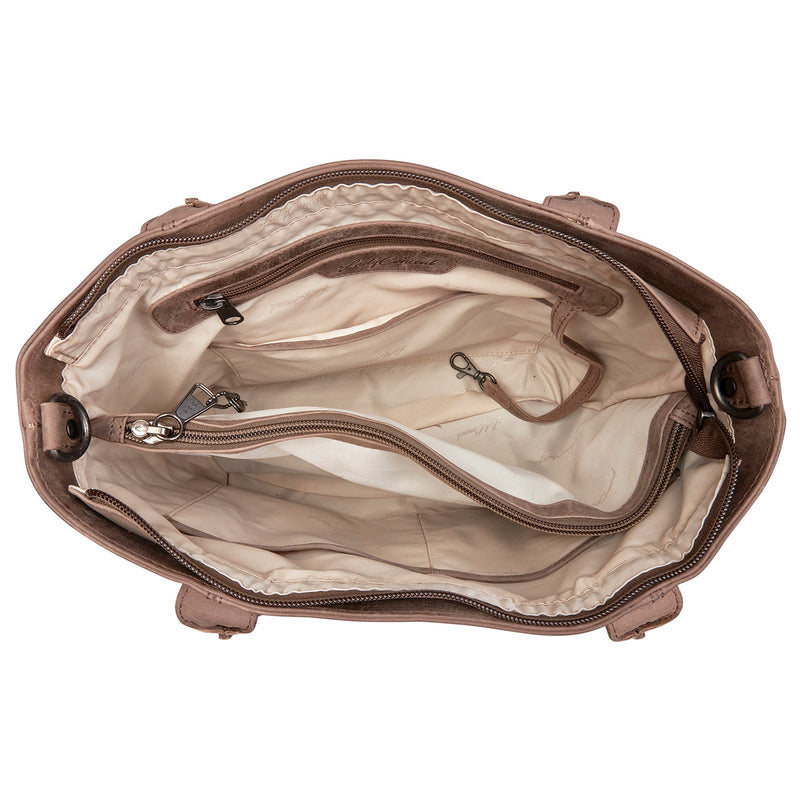Style "Emerson" | Concealed Carry Tote/Shoulder Bag/Crossbody | Full Grain Leather - Inside View | By Lady Conceal