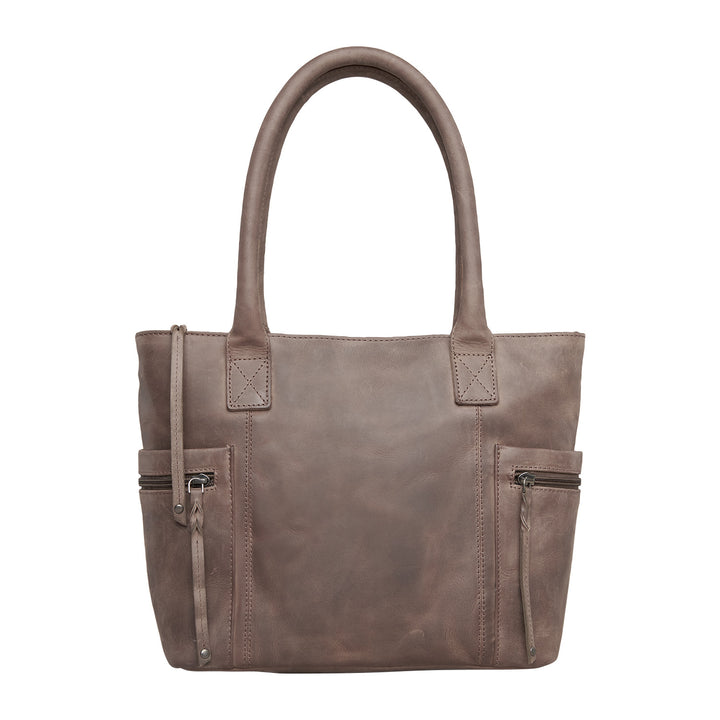 Style "Emerson" | Concealed Carry Tote/Shoulder Bag/Crossbody | Full Grain Leather - Back View | By Lady Conceal