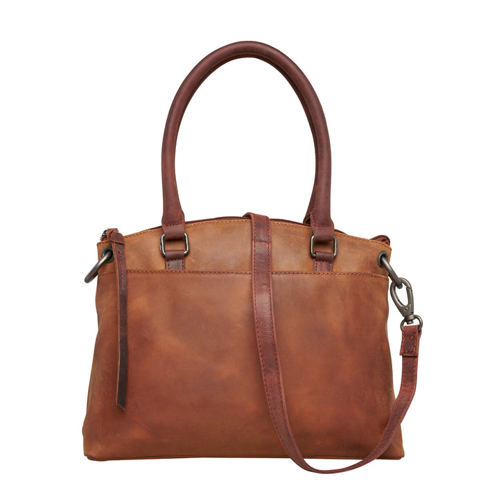 Whitley | Two-Tone Concealed Carry Leather Satchel or Shoulder Bag | Full Grain Leather | Large Bag | Locking Exterior Concealment Pocket