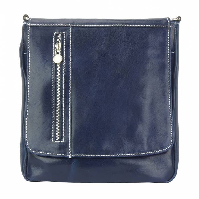 Compact Messenger Bag, Marbled Leather
