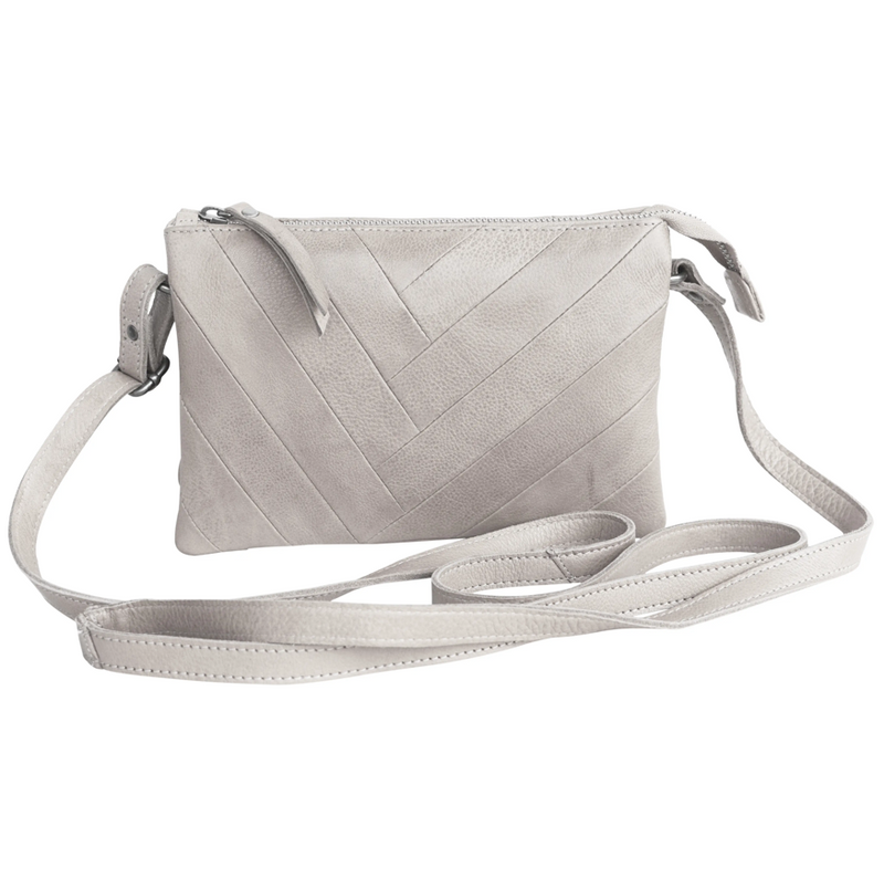 Lizzie Leather Cross-body with Herringbone Front