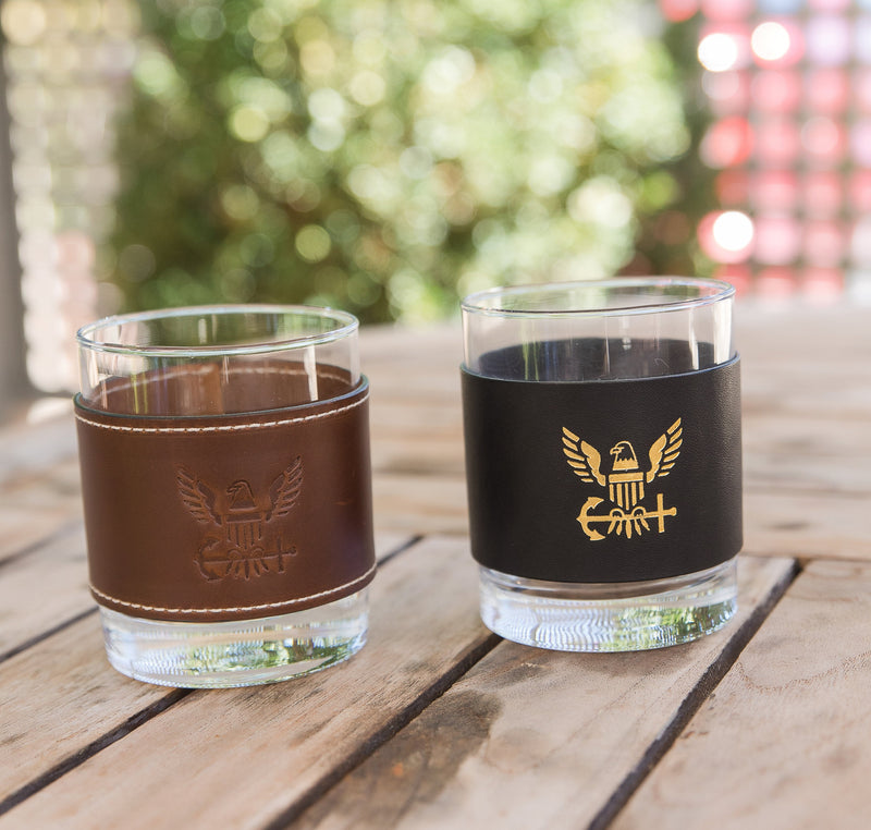 Bar Glass Set  Straight-Up Rocks Glasses with Customizable Sleeves –  Cobblestone Shoppes