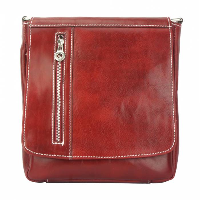 Compact Messenger Bag, Marbled Leather
