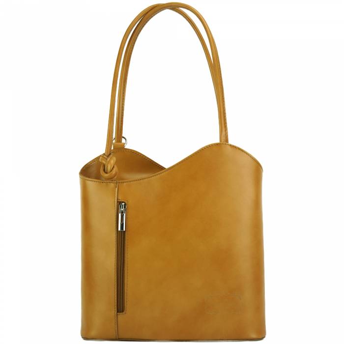 Convertible Handbag in Smooth Calf-Skin Leather
