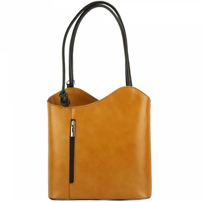 Convertible Handbag in Smooth Calf-Skin Leather