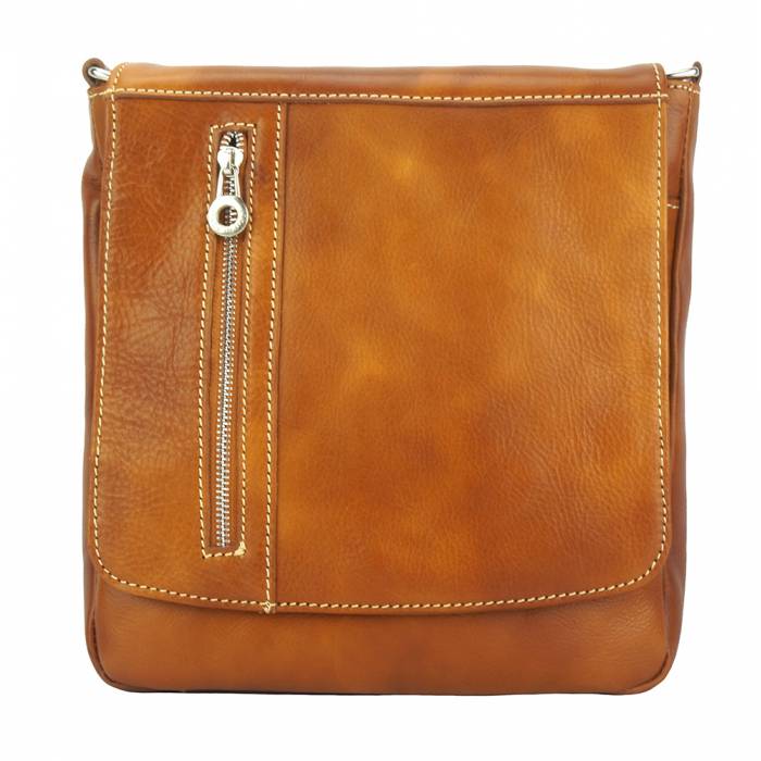 Compact Messenger Bag, Vintage Leather