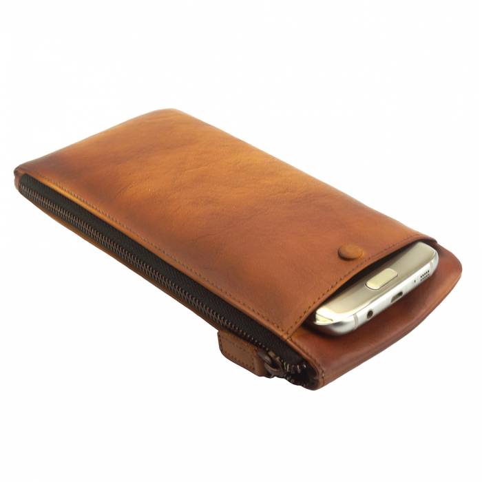 Versatile Long Wallet, Distressed Leather (Unisex)