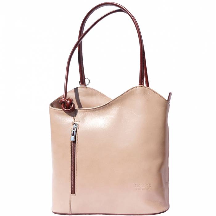 Convertible Handbag in Smooth Calf-Skin Leather