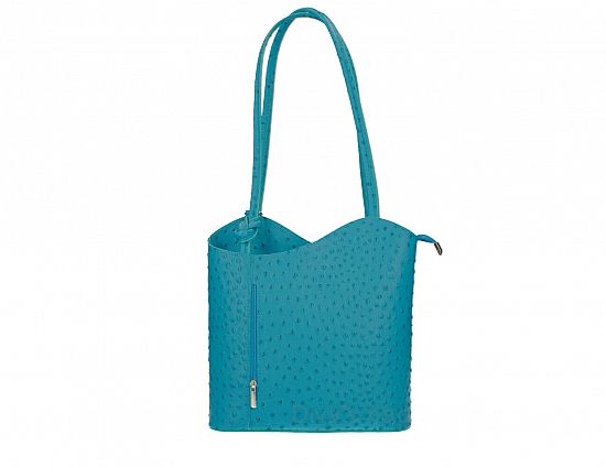 Convertible Handbag in Ostrich Print Leather