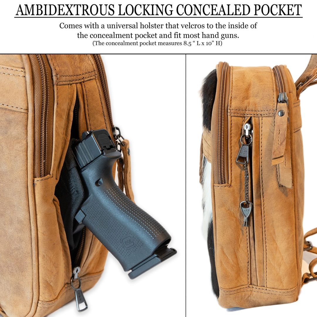 concealed carry leather backpack Daisy | Leather Concealed Carry Backpack or Sling