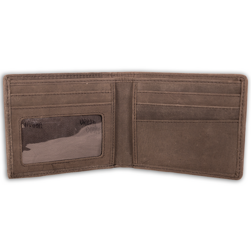Charlie | Bi-Fold Leather Wallet with RFID Blocking Technology | Hair-On Cowhide Accents
