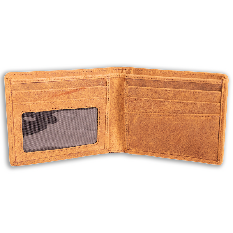Charlie | Bi-Fold Leather Wallet with RFID Blocking Technology | Hair-On Cowhide Accents