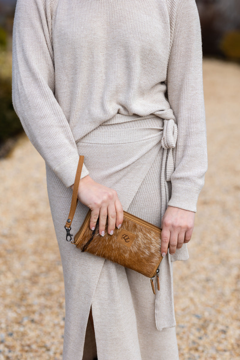 Shelby | Leather Hair-On Cowhide Clutch/Wallet with RFID Blocking Technology | High Capacity for Cards